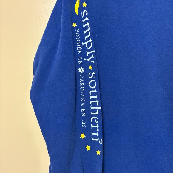 Simply Southern Preppy Dark Stars Dog Moon Long Sleeve Tee Women’s L Blue - Picture 3 of 8